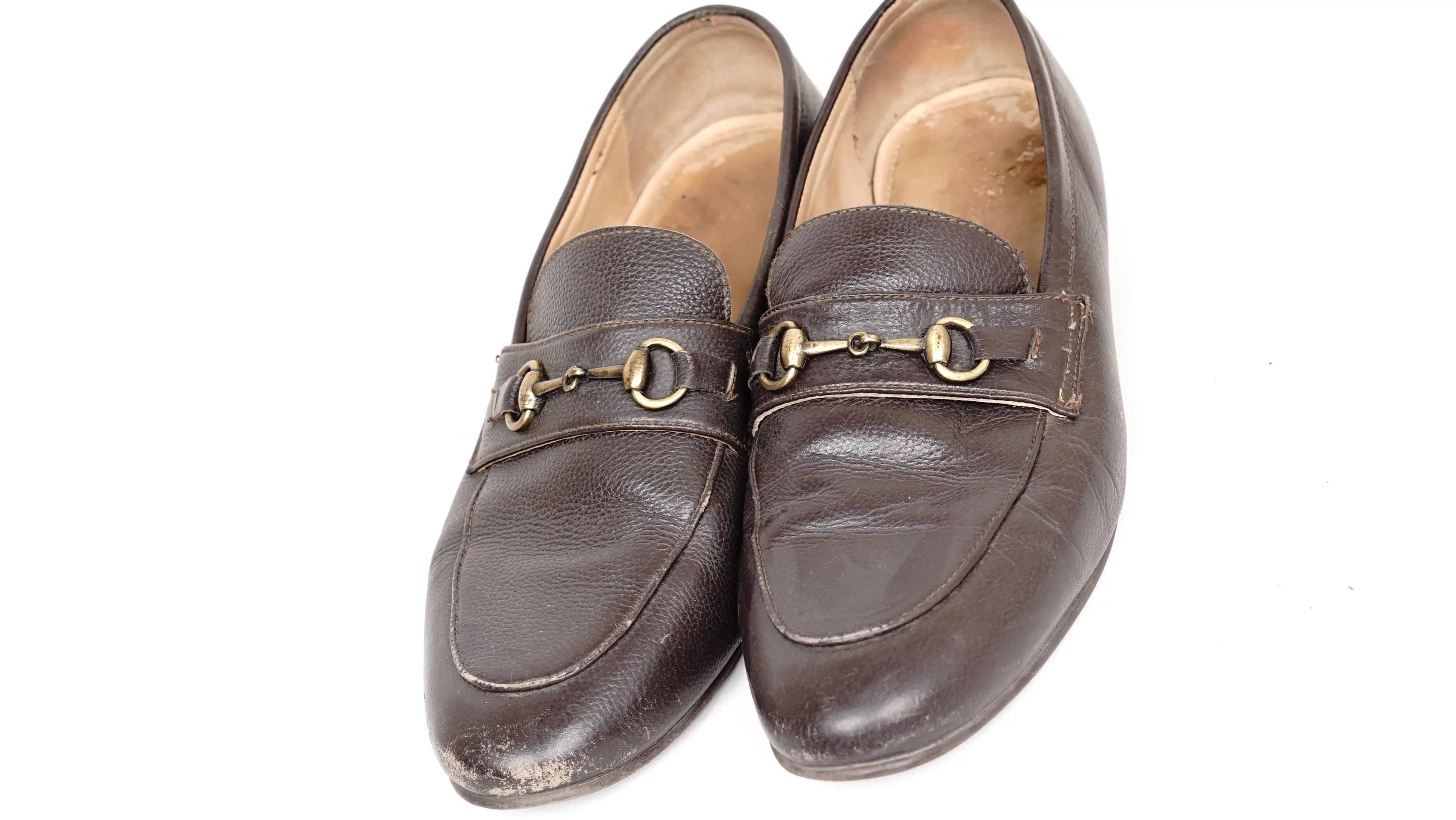 After Gucci moccasins restoration restored rich colour with smooth, even finish