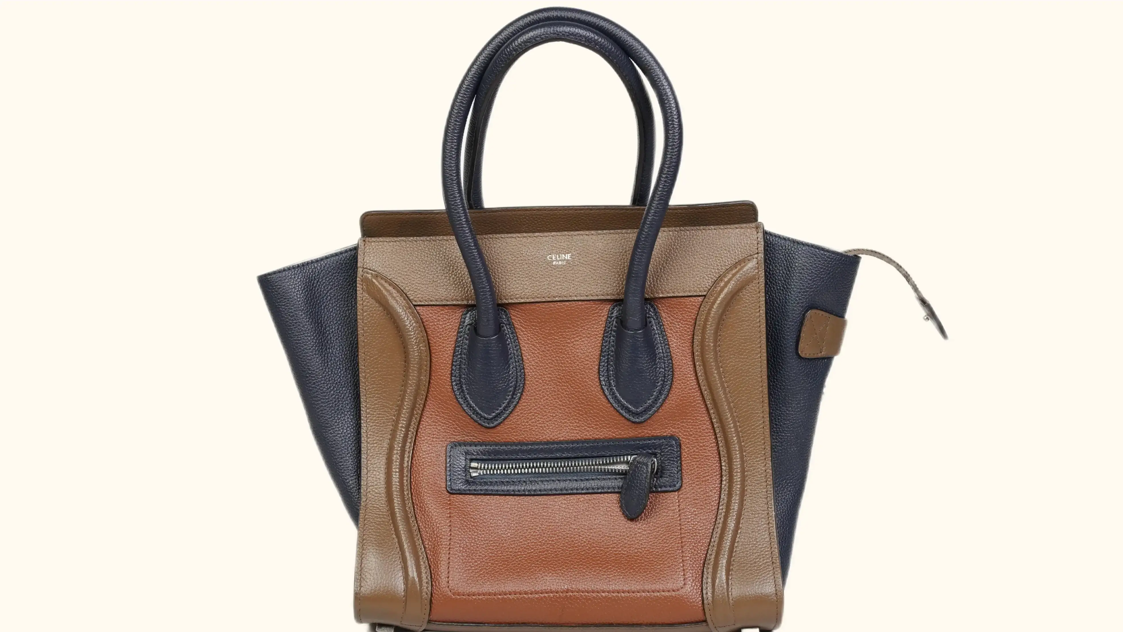 Before Celine bag colour customisation showing faded and uneven tone