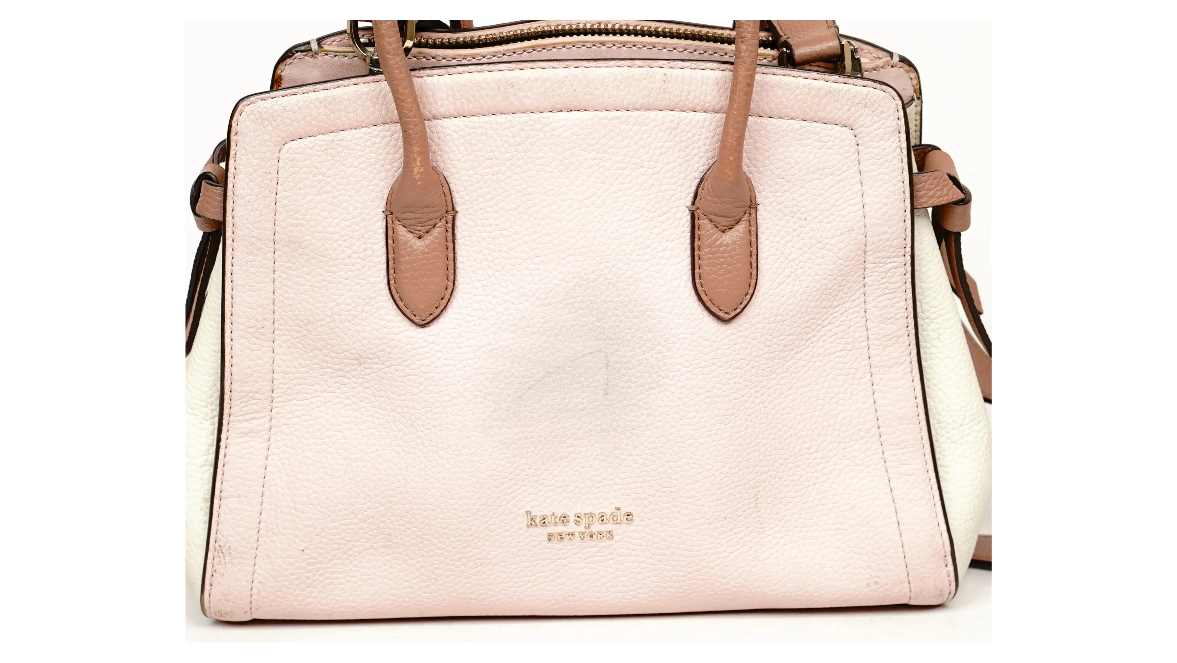 After Kate Spade handbag restoration refreshed colour with smooth, even finish and renewed vibrance