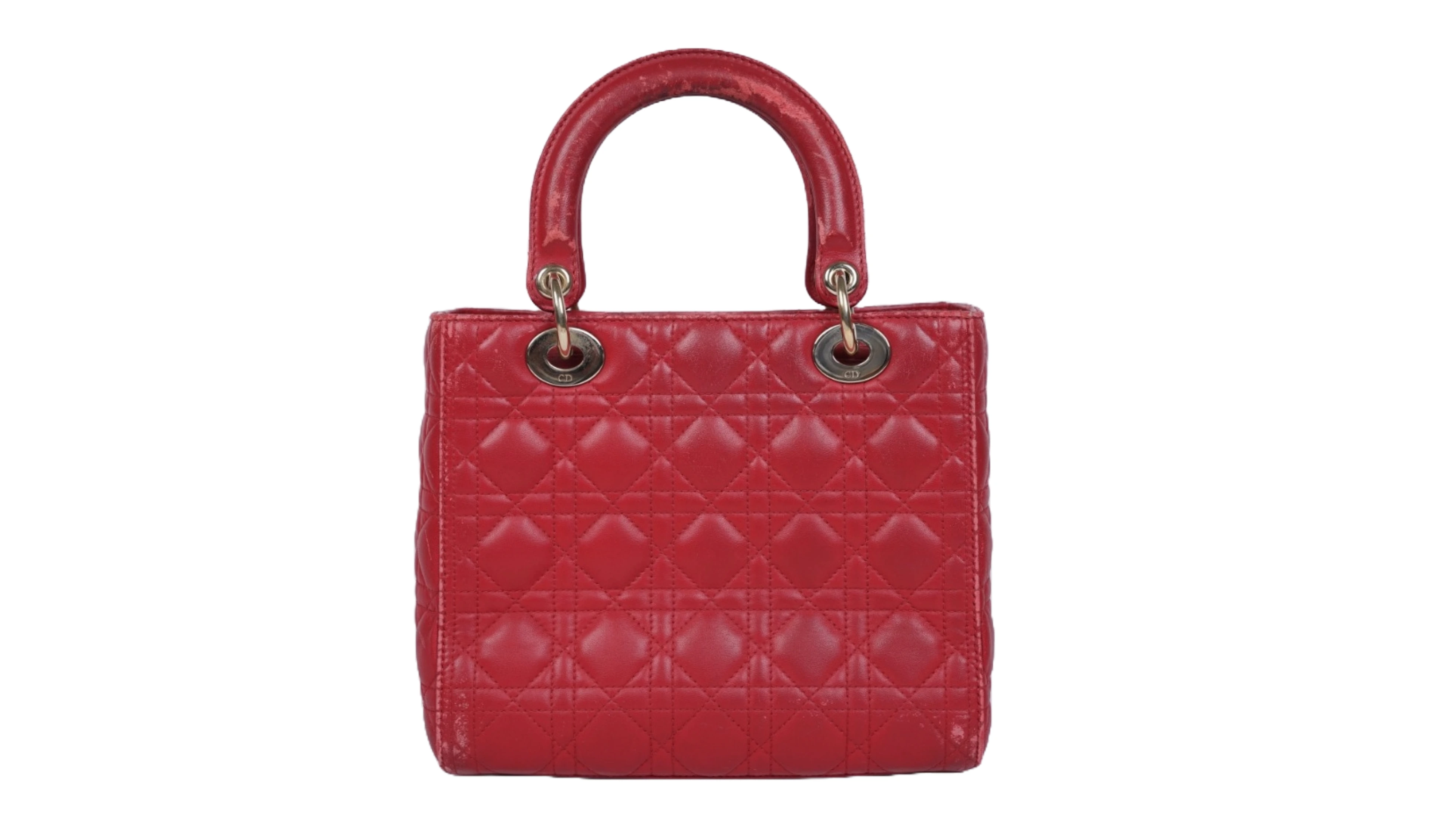 After Lady Dior handbag colour restoration with rich colour and flawless finish