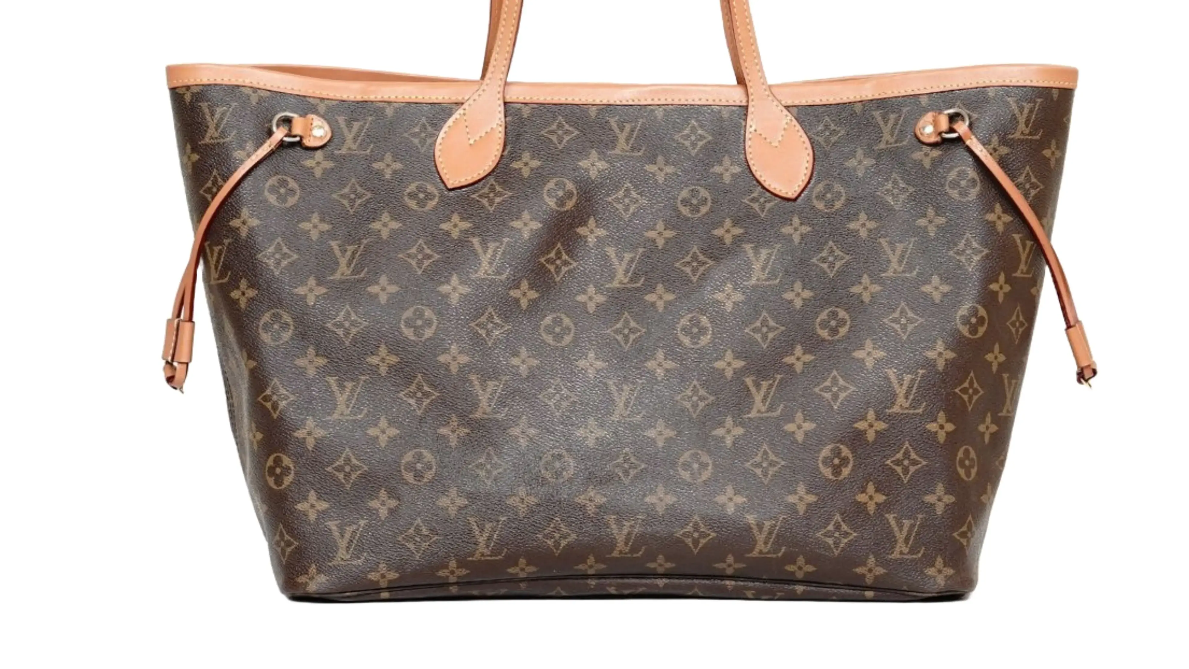 Before Louis Vuitton tote restoration cracked handles and worn piping edges