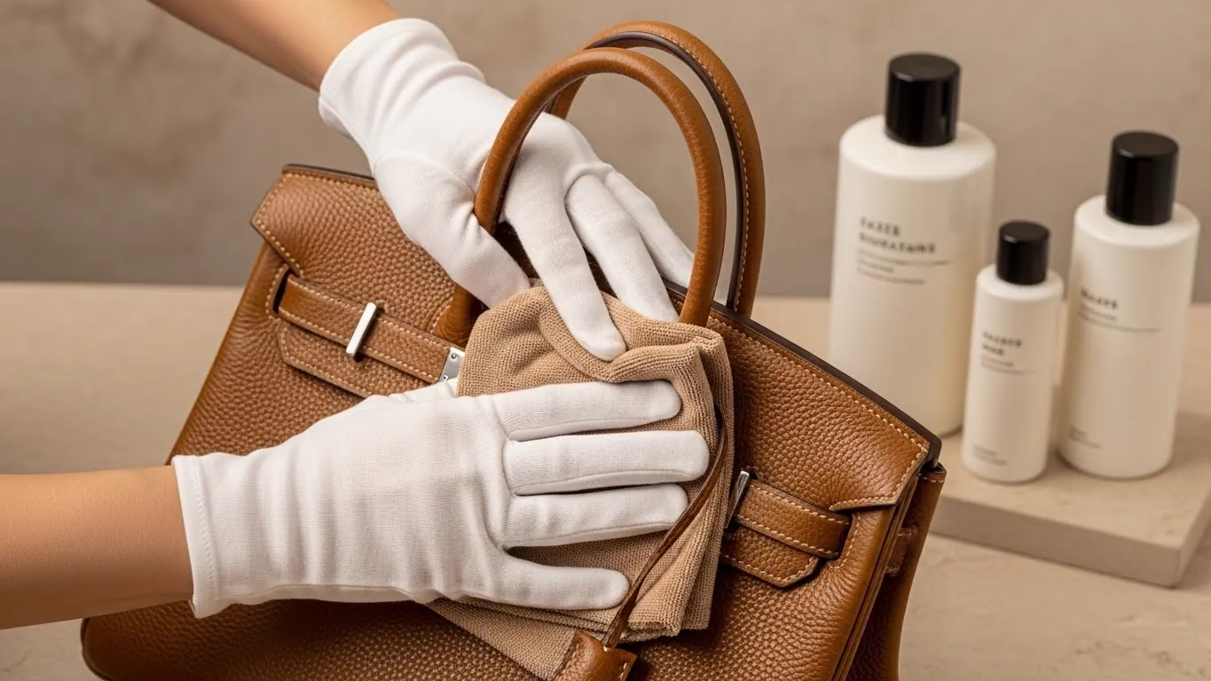 Cleaning a Hermes Birkin bag safely at home