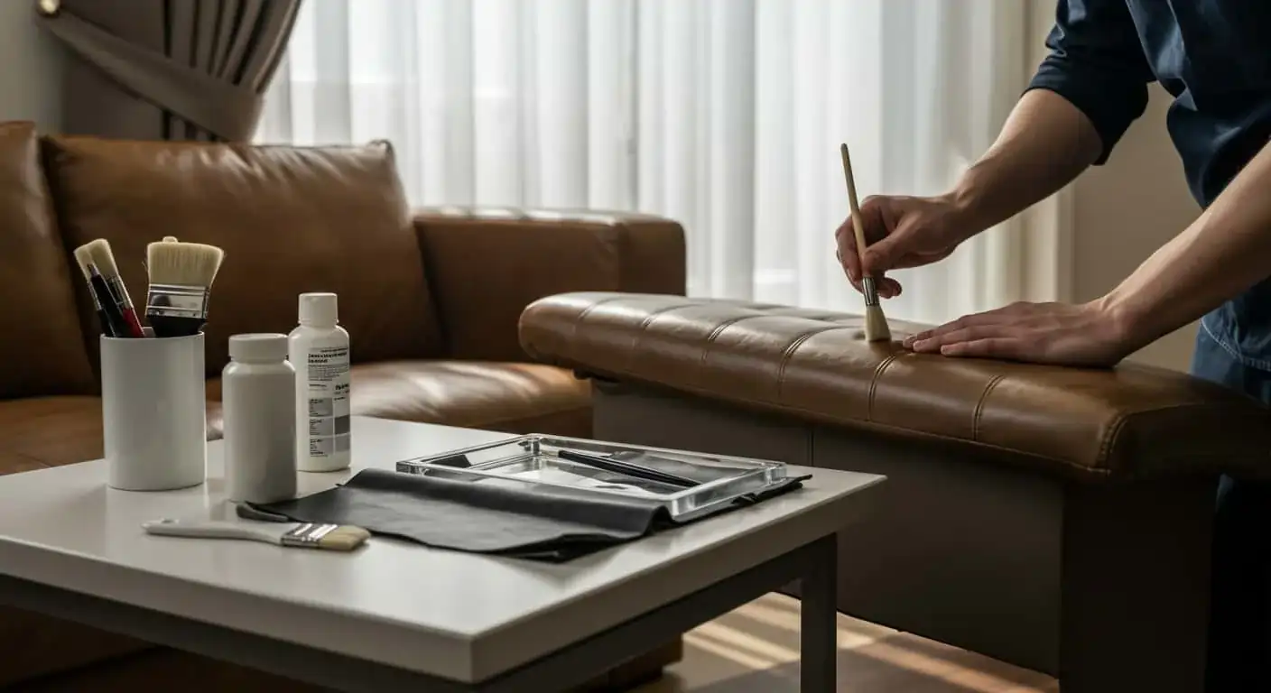 Complete luxury leather sofa restoration